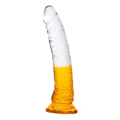 วัสดุ TPE แฮนด์ฟรีเล่น Dildo สมจริงยืดหยุ่นพร้อมฐานถ้วยดูด